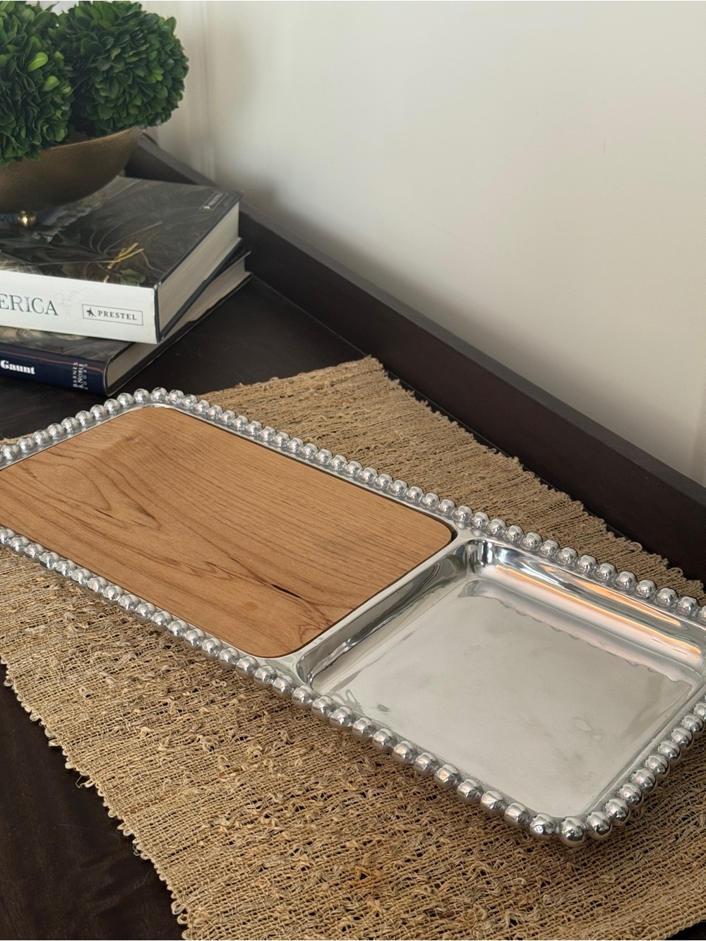 Mariposa Pearled edge Cheese and Cracker Server